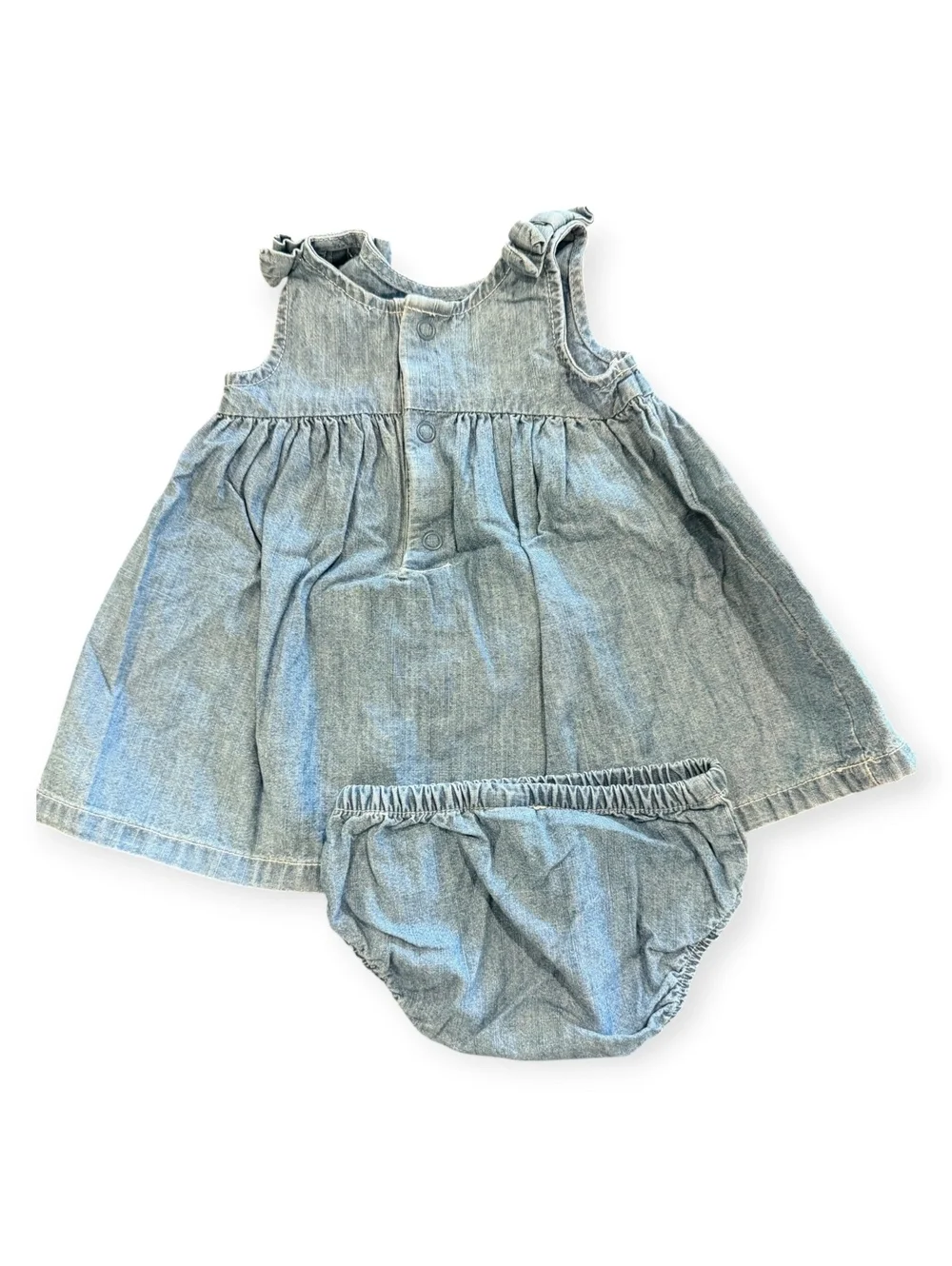Carter's Baby Girl Denim Dress with Bloomers Set, 3 Months, Floral Embroidery